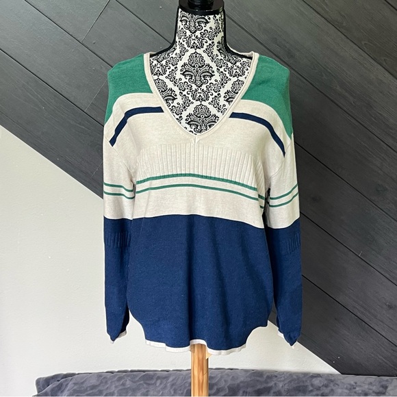 Liverpool Colorblock V-neck‎ Sweater NWT - Picture 1 of 10